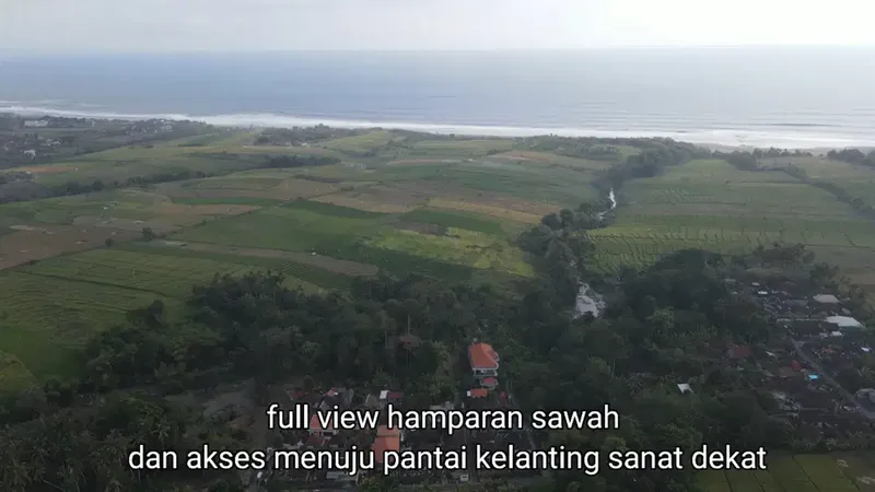 Tanah 3450m2 Full View Sawah di Pantai Kelating Tabanan - Real Estate in Bali