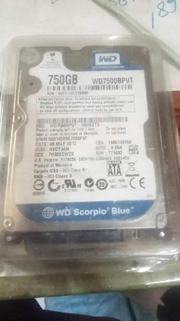 Hard disk 750 GB bekas WD - Electronics in Bali