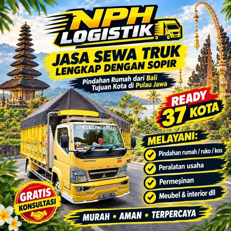 Jasa angkut Sewa truk pindahan rumah kos Bali Surabaya Jogja Jakarta - Services in Bali