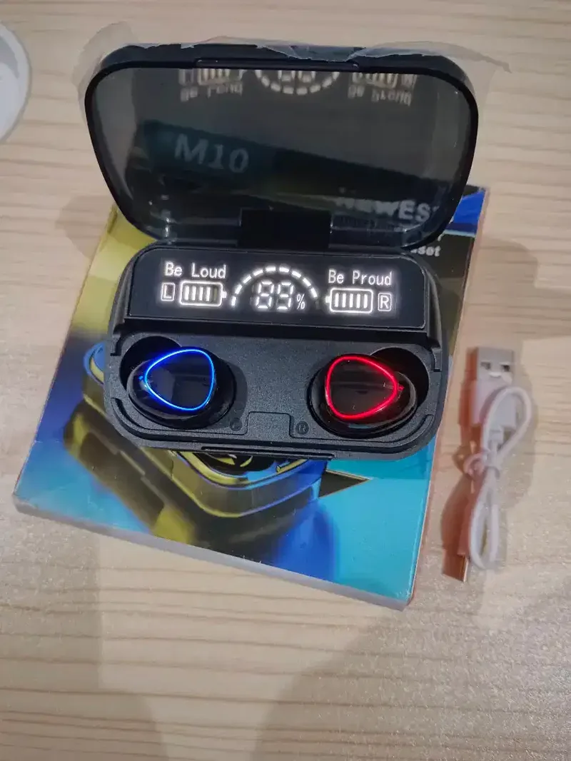 Headset Handsfree earphone bluetooth Led Smart with Powerbank Awet - Electronics in Bali