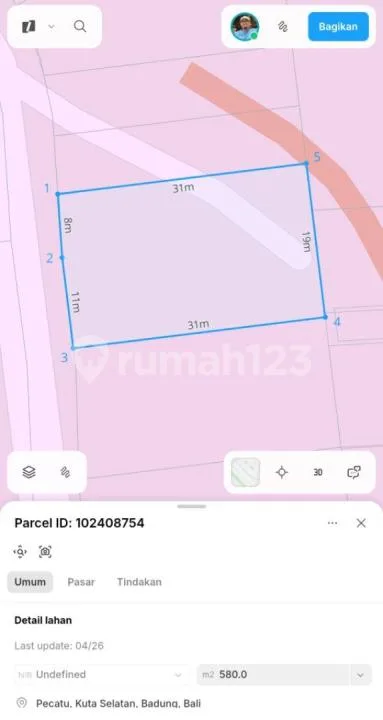 Tanah Premium Lokasi di Pecatu Bingin Dekat Pantai - Bali in Bali