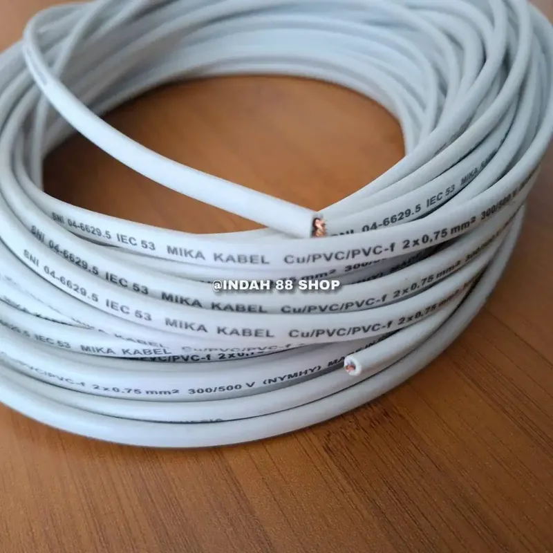 Kabel NYMHY 2 x 0,75mm Oval Gepeng / Kabel Listrik Serabut - Electronics in Bali