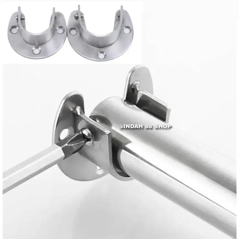 Bracket Gantungan Batang Gorden / Kaki U Dudukan Tiang Tirai Shower - Home & Garden in Bali