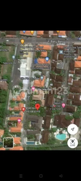 Di Jual Tanah Lokasi Batu Belig Seminyak Badung - Real Estate in Bali
