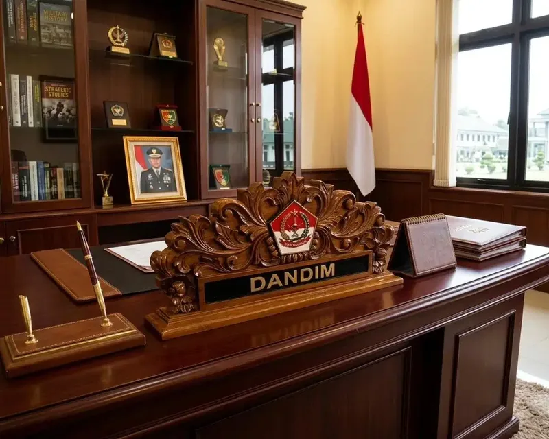 Papan nama ukir bahan kayu jati motif logo menyesuaikan custom - Home & Garden in Bali