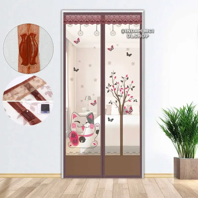 Tirai Magnet Pintu Warna Coklat - Home & Garden in Bali