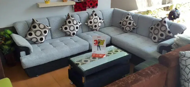 Sofa L Pojok Ruang Tamu , Kredit Sofa Villa Kantor, Terima Servis Sofa - Home & Garden in Bali