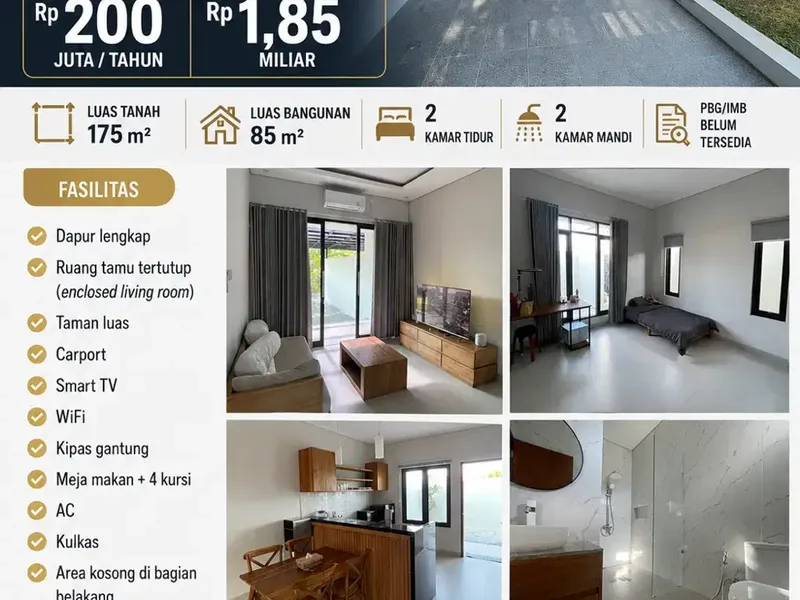 DIJUAL / DISEWAKAN TAHUNAN – RUMAH MODERN DI UNGASAN - Real Estate in Bali