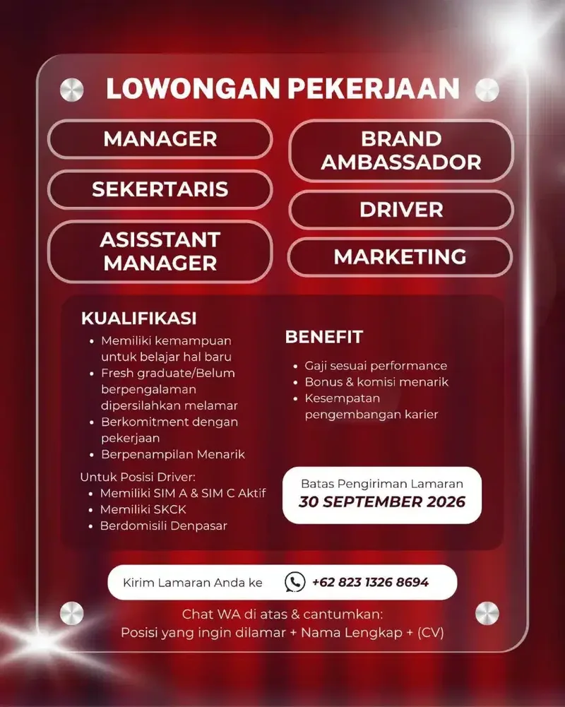 Lowongan kerja marketing - Jobs in Bali