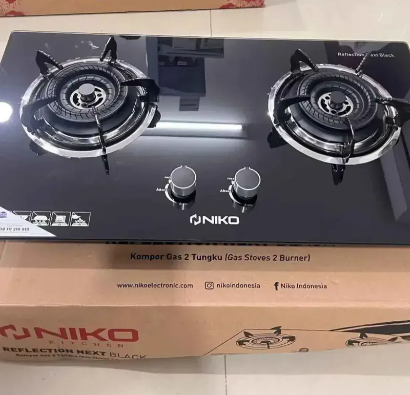 Niko next black kompor kaca 2 tunggku bisa tanam/duduk garansi resmi - Home & Garden in Bali
