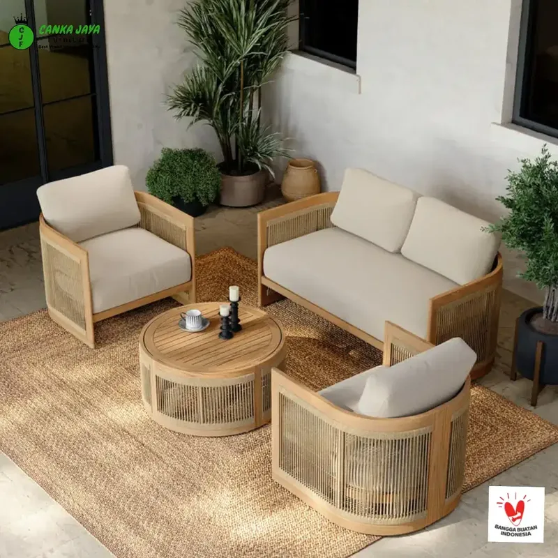 Set Tamu Sofa Boheva Minimalis Kayu Jati - Home & Garden in Bali