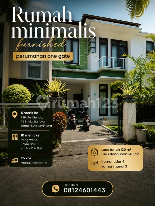 Siap Huni, Rumah, 2 Lantai, Full Furnished,Gatsu Tengah Denpasar - Bali in Bali