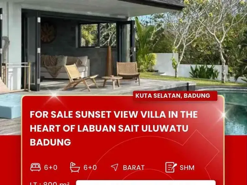 DIJUAL VILLA DENGAN SUNSET VIEW DAERAH LABUAN SAIT ULUWATU BALI - Bali in Bali