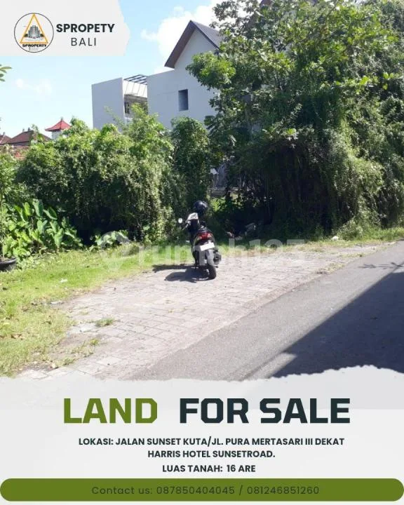 Dijual Tanah Lokasi Jalan Sunset Kuta/Jl. Pura Mertasari Iii Dekat Harris Hotel Sunsetroad - Real Estate in Bali