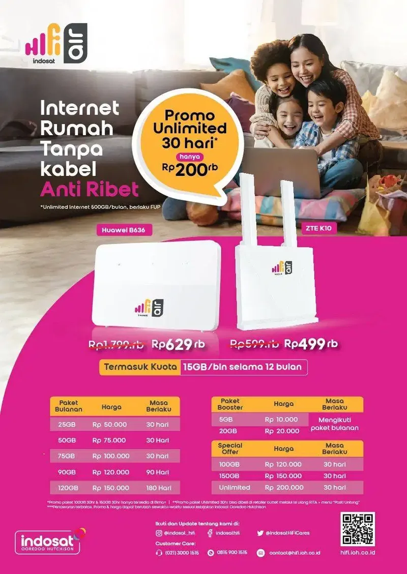 INTERNET MURAH - INDOSAT HIFI AIR PROMO UNLIMITED INTERNET ANTI RIBET - Other in Bali