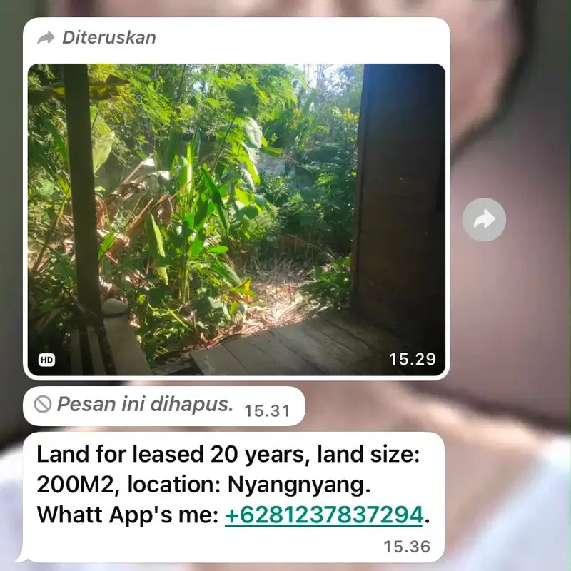 Di sewakan tanah , luas tanah 200 M - Real Estate in Bali