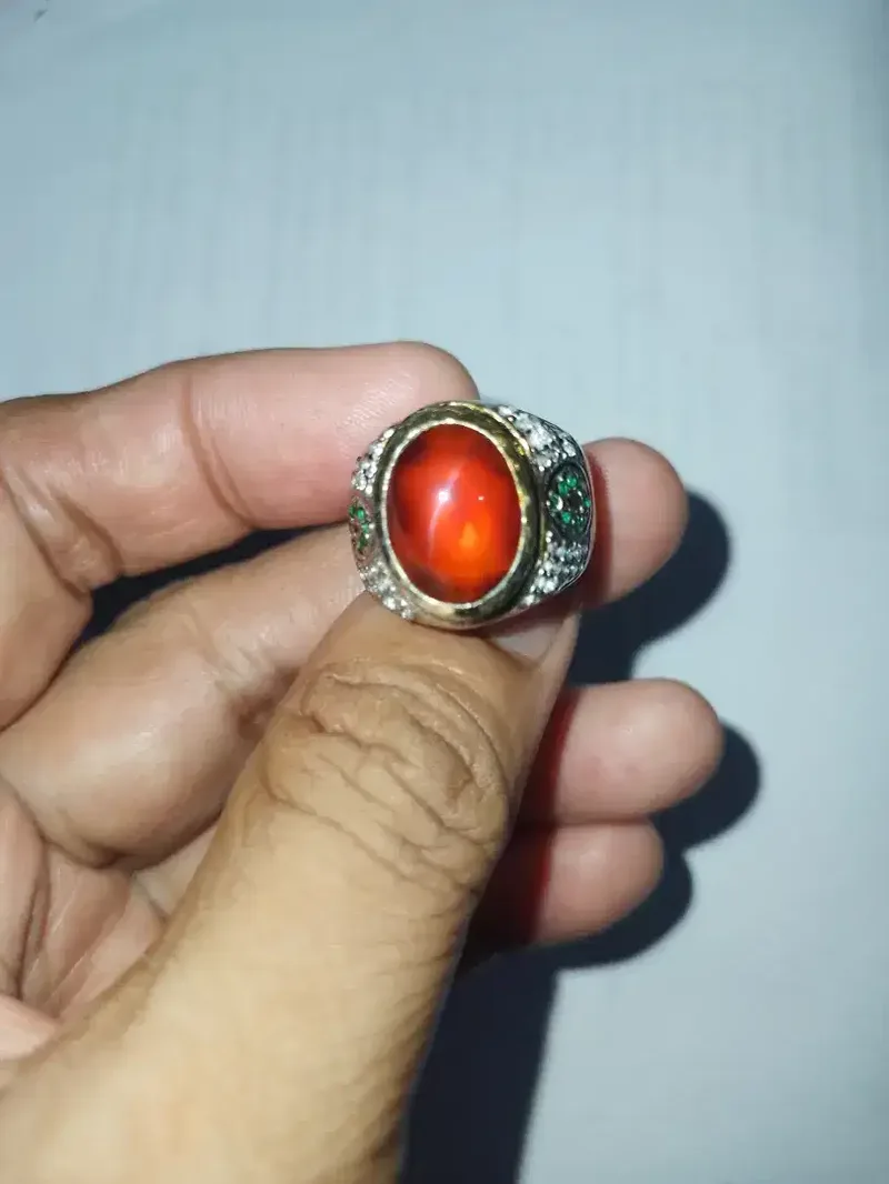 Cincin Natural Red Garnet Srilanka - Fashion in Bali