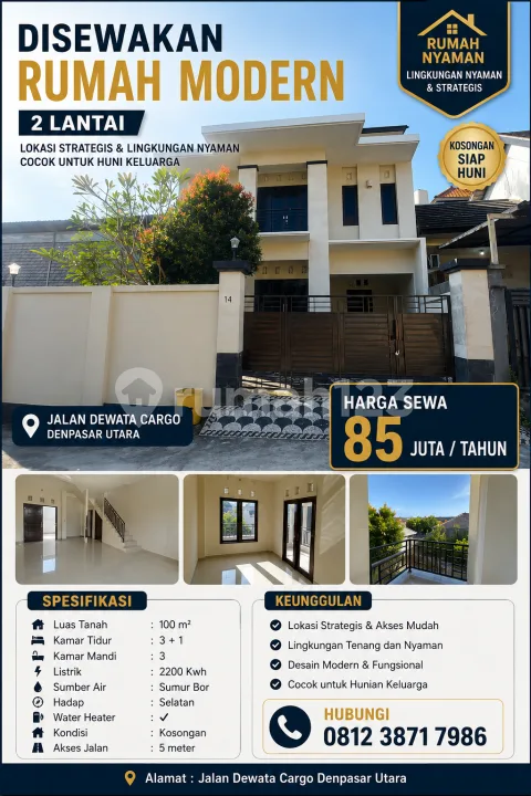 Disewakan Rumah 2 Lantai Lokasi Jalan Dewata Cargo Denpasar Utara - Bali in Bali