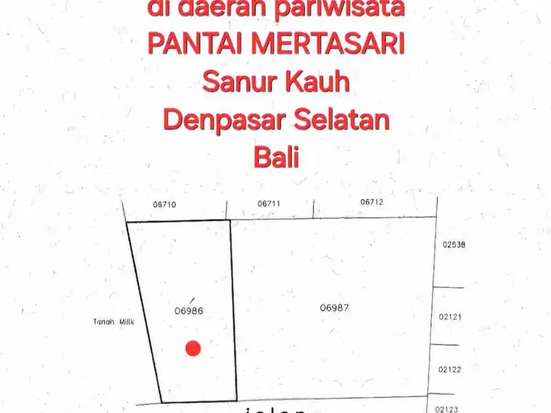 Jual tanah 10are area PANTAI MERTASARI SANUR Bali - Real Estate in Bali