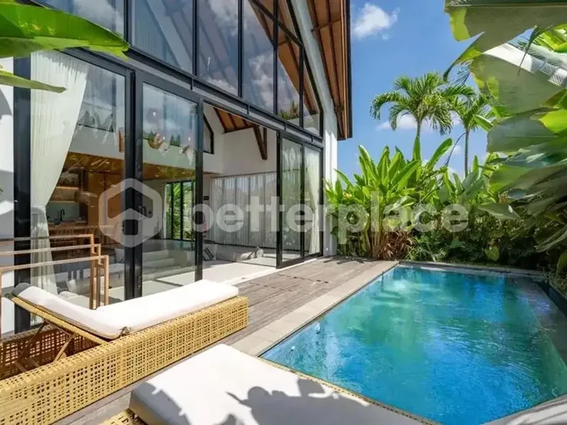Tropical Glass Retreat — 2BR Leasehold Villa in Kerobokan - Real Estate in Bali