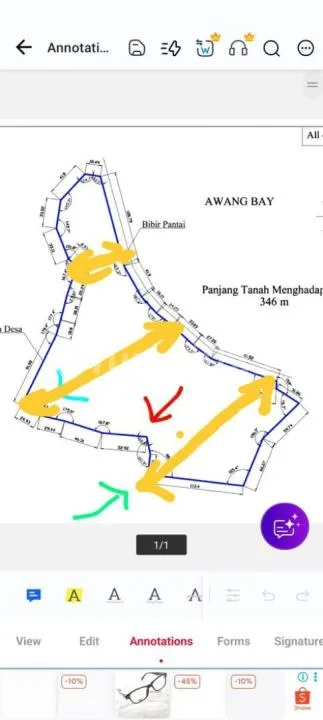 Jual Tanah Ditepi Teluk Awang Lombok Surat Shgb - Real Estate in Bali