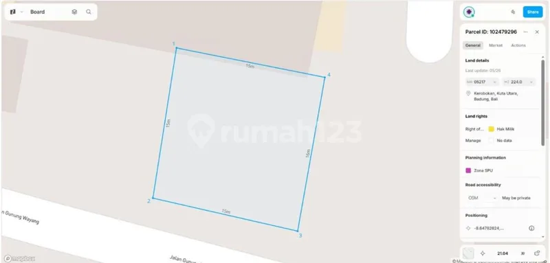 Onsale Tanah Kosong Berlokasi di Kerobokan, Kuta Utara, Badung, Bali. Lingkungan Kawasan Perumahan One Gate Sistem dan Ada Beberapa Rumah Disewakan Juga di Area Tersebut. Kawasan Tenang dan Nyaman - Real Estate in Bali