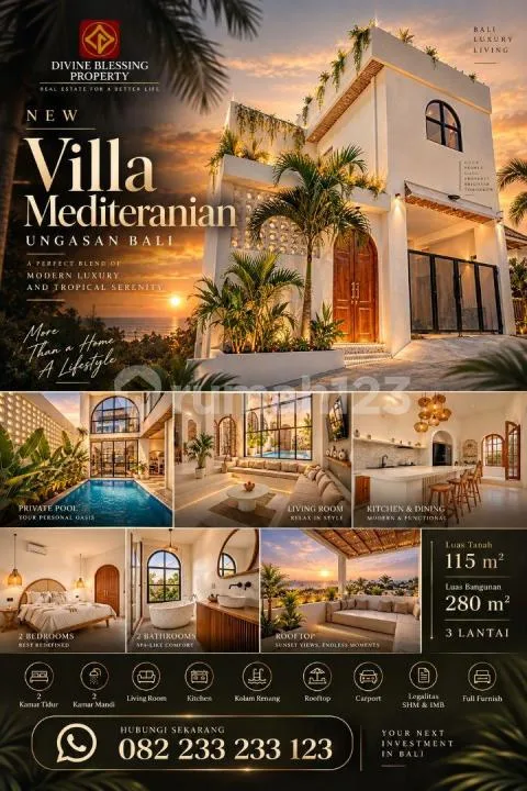 Villa Mediteranian Full Furnished di Ungasan - Bali in Bali