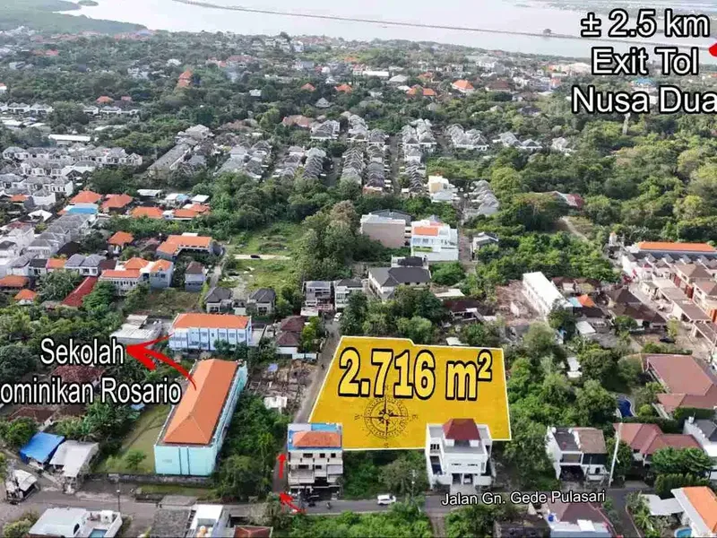 Tanah Sebelah Sekolah Dominikan Rosario Suci Taman Mumbul Nusa Dua Bali - Real Estate in Bali