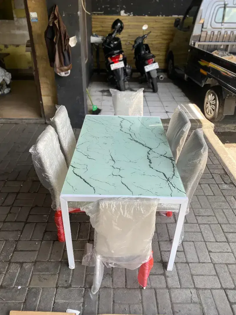 Satu set Meja Makan 6 Kursi motif marble minimalis murah - Home & Garden in Bali