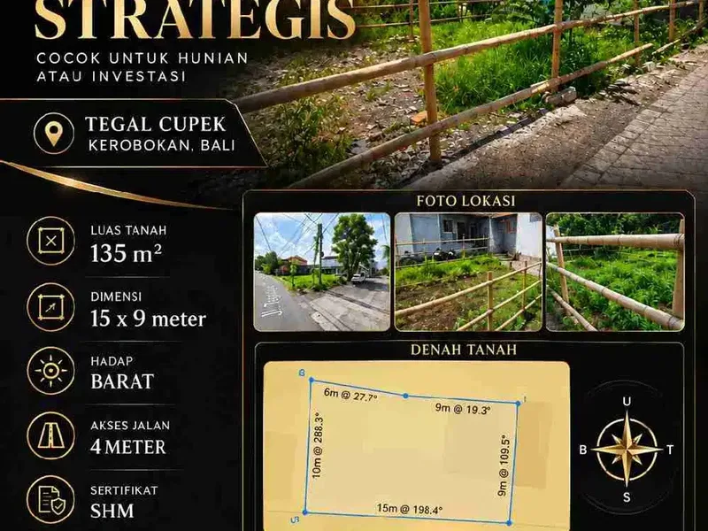 Tanah Premium Tegal Cupek Kerobokan - Real Estate in Bali