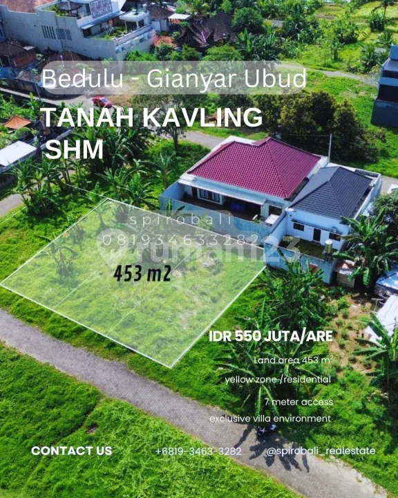 Tanah Kavling Gianyar Dekat Wisata Goa Gajah - Real Estate in Bali