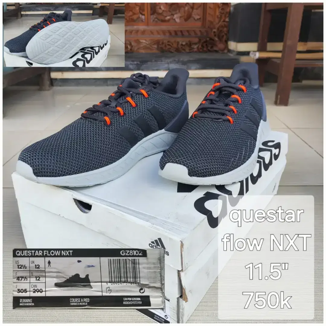 Sepatu adidas questar flow NXT abu uk 12 baru original - Image 1 of 1