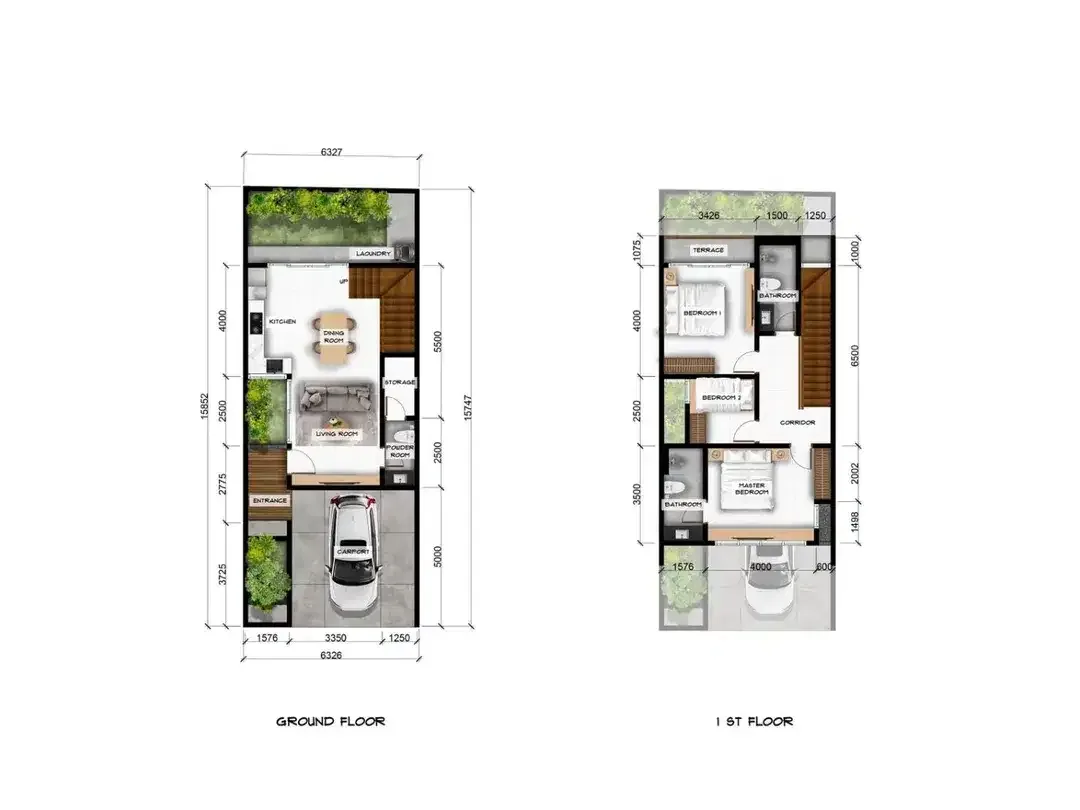 HUNIAN MODERN MINIMALIS SUPER BAGUS 3BR KAWASAN PUSAT KOTA RENON - Image 2 of 10