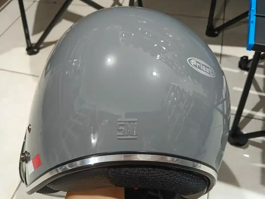 Helm Bogo Retro Italy Dewasa List Chrome SNI,Busa tebal bisa dilepas - Image 4 of 5