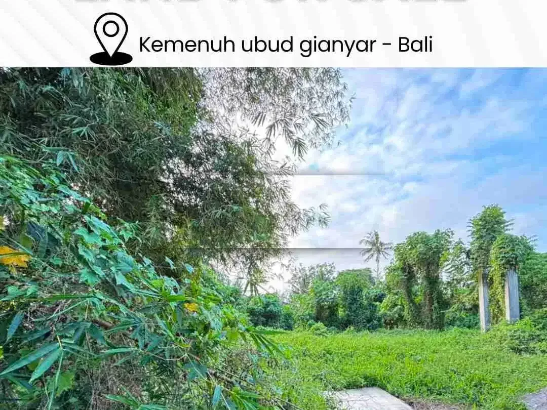 DIJUAL CEPAT TANAH KAWASAN VILLA & RESORT di KEMENUH UBUD GIANYAR BALI - Image 1 of 6