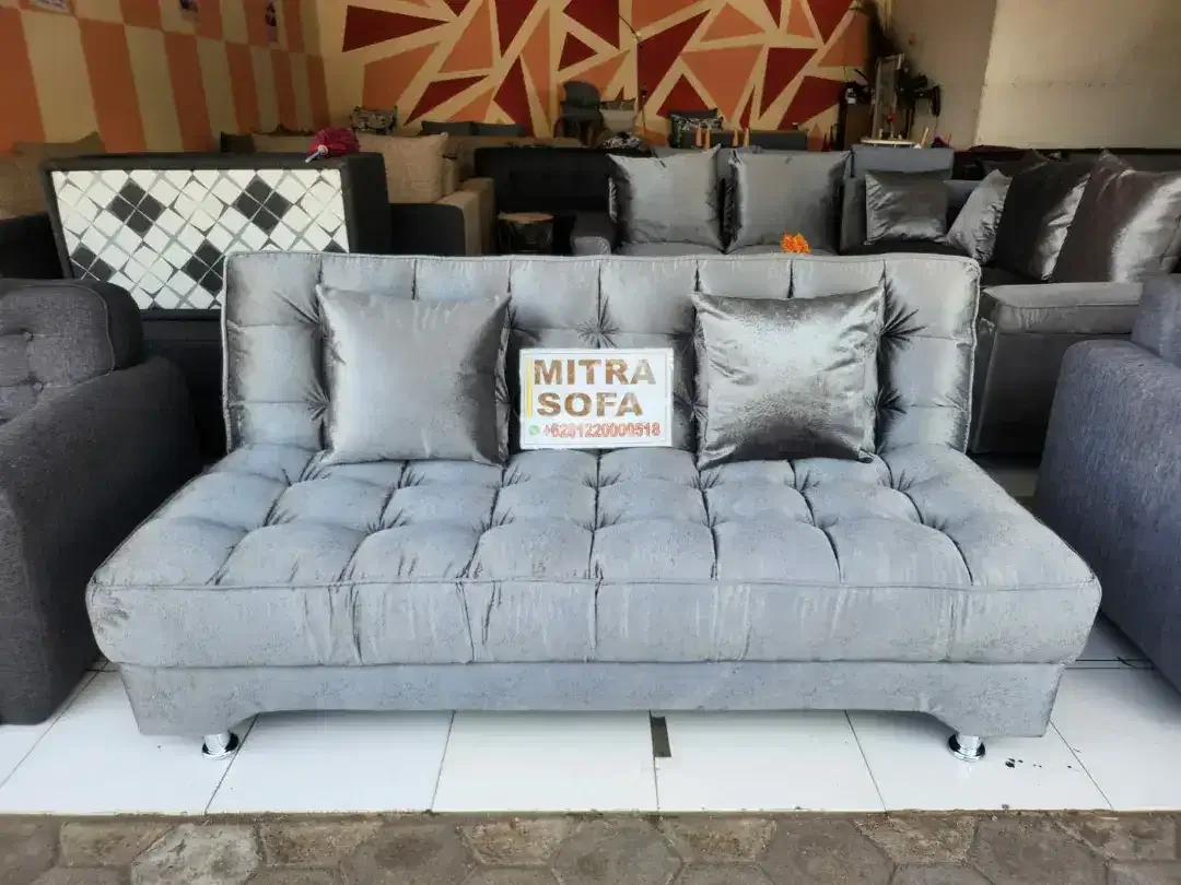 Sofa Bed Ready Stok Grey bhn berkualitas, Mitra Sofa Ramayana Mal Dps - Image 1 of 3