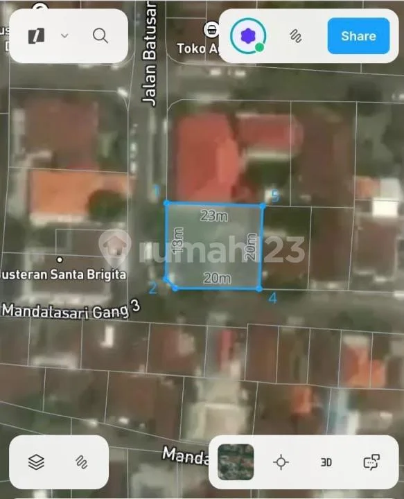 Tanah Plot Kecil Posisi Hook di Renon Denpasar - Image 4 of 4