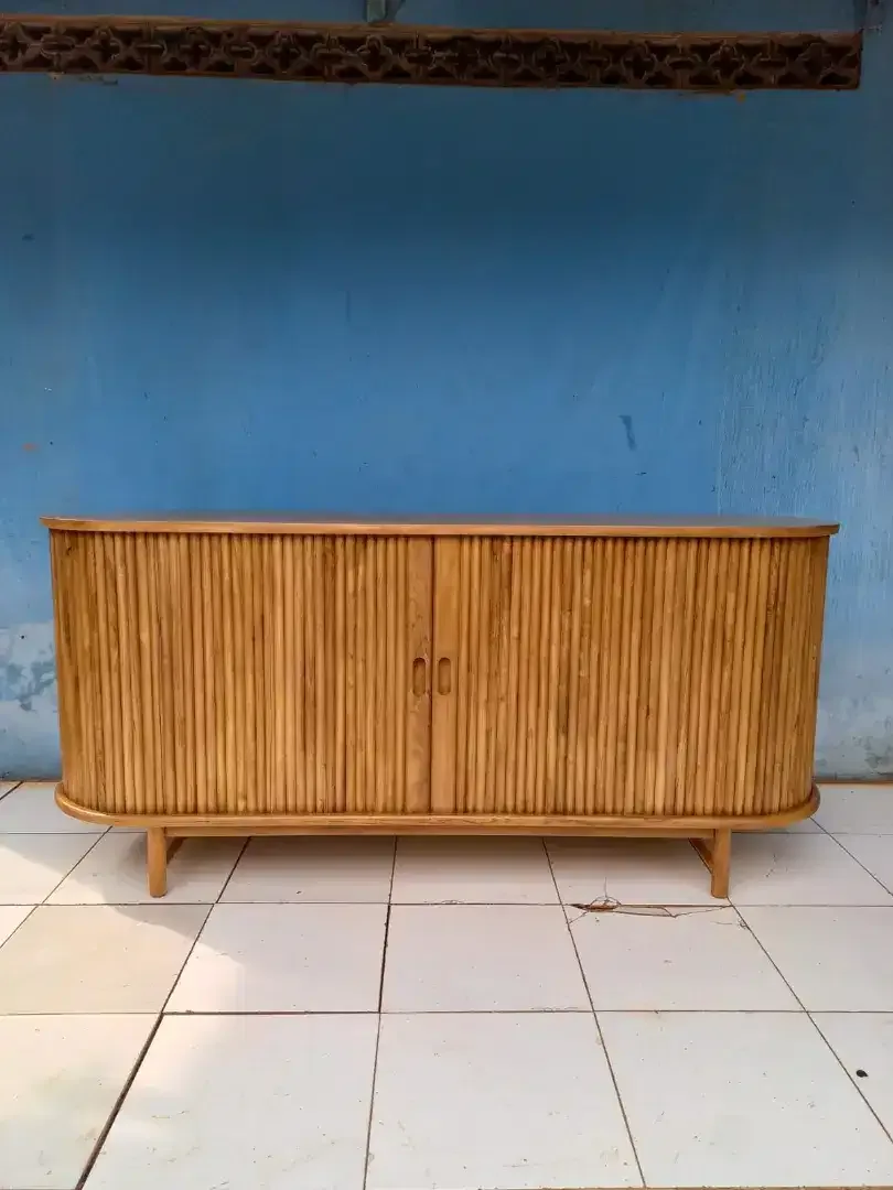 Bufet Japandi Tv Minimalis Modern Salur Kayu Jati - Image 4 of 4
