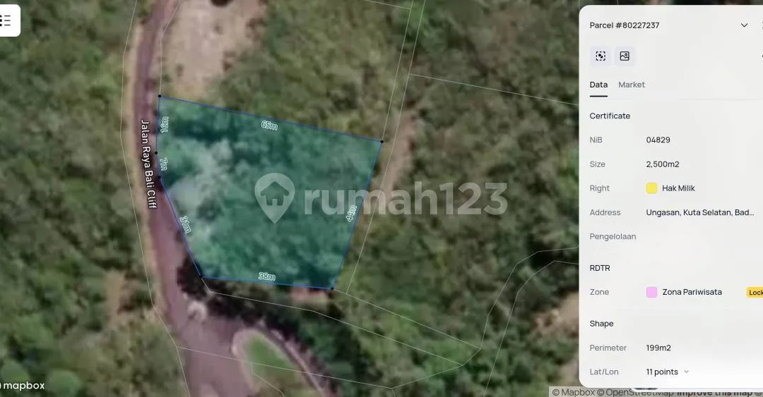 Ocean view land Ungasan 2500m2 - Green Bowl beach - Image 2 of 4