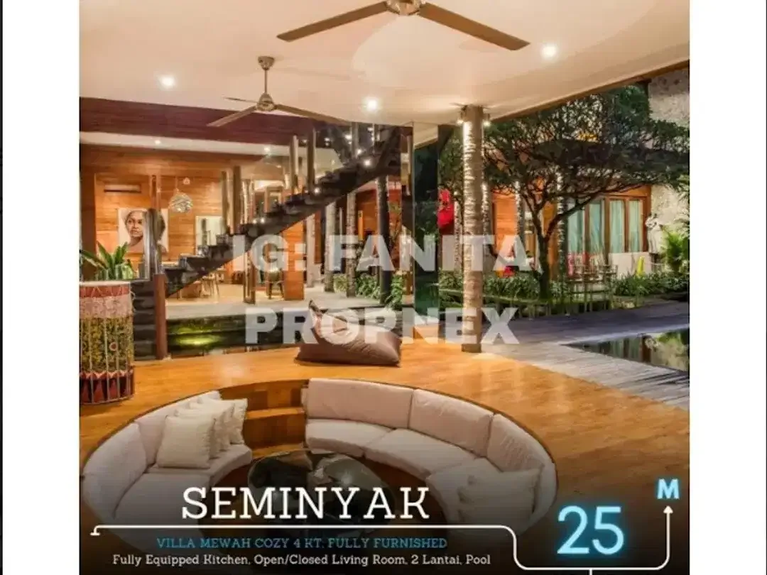 Dijual villa mewah di Seminyak,Bali LT 827m2 LB 955m2,swimmingpool,4BR - Image 5 of 10