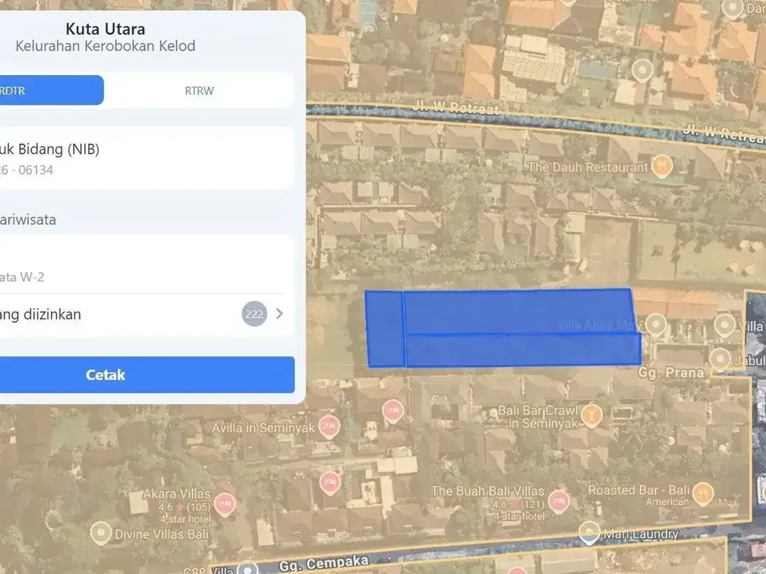 Dijual Tanah Komersial di Area Terkenal Petitenget, Seminyak - Image 3 of 4