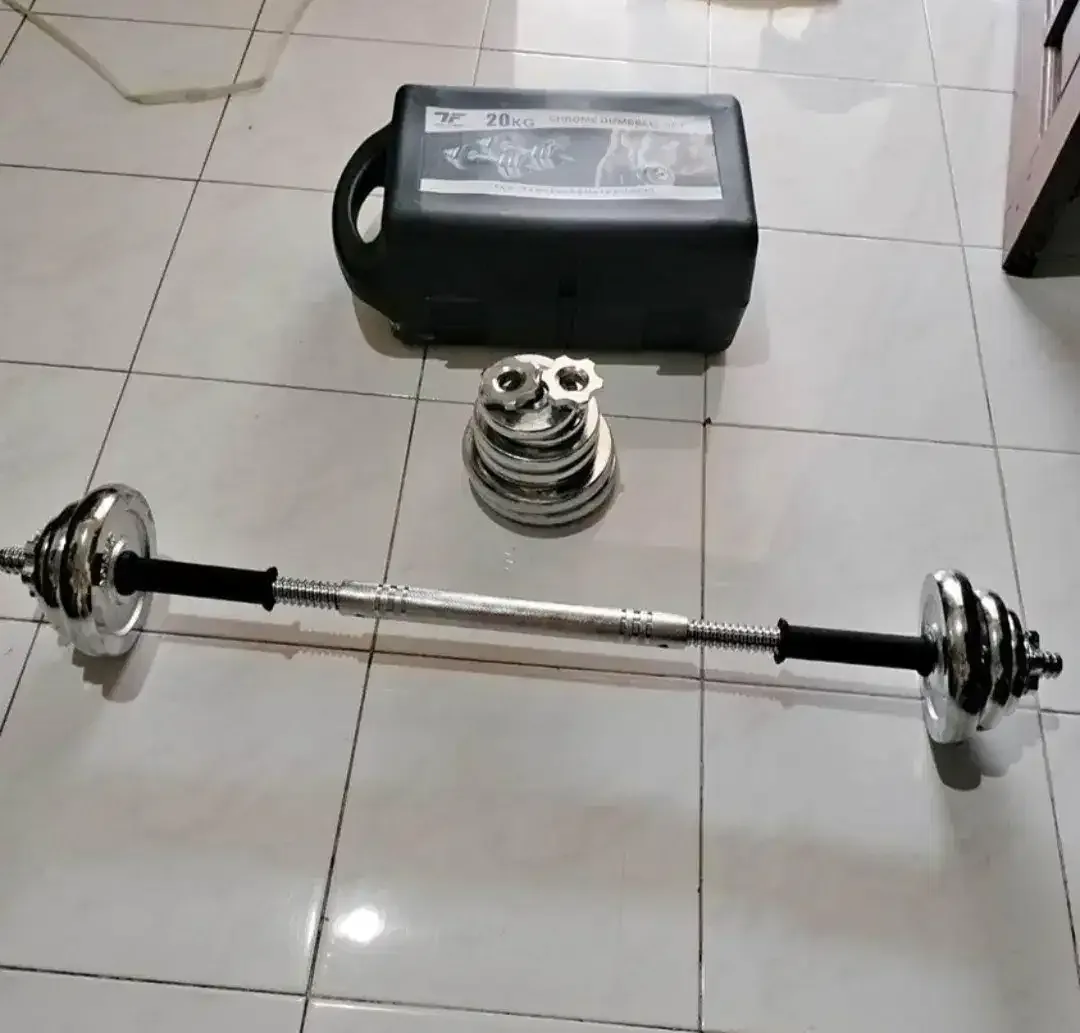 [ BISA COD ] Dumble Set Besi Full Croom 20 KG + Konektor - Image 3 of 3