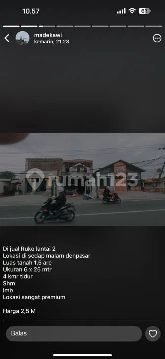 Ruko Jl Utama Sedap Malam 4 Kmr Tidur Harga Murah - Image 2 of 2