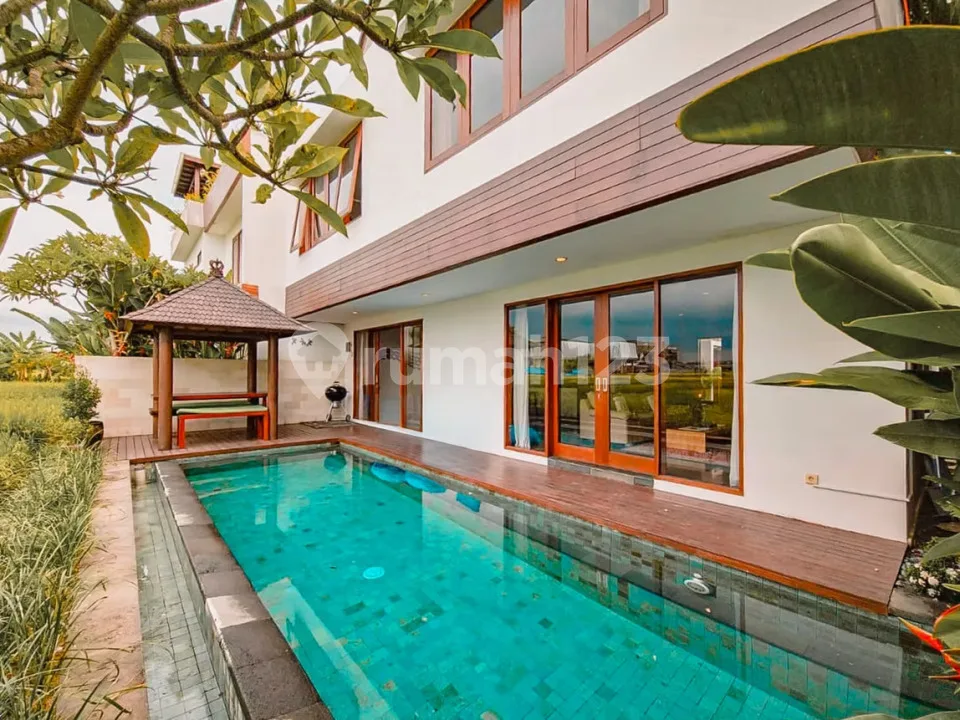 Quiet 3 Bedrooms Private Pool Fully Furnished Villa Near Canggu And Nuanu City With Rice Field Views, Gated Community +24 Hour Security - Image 2 of 4