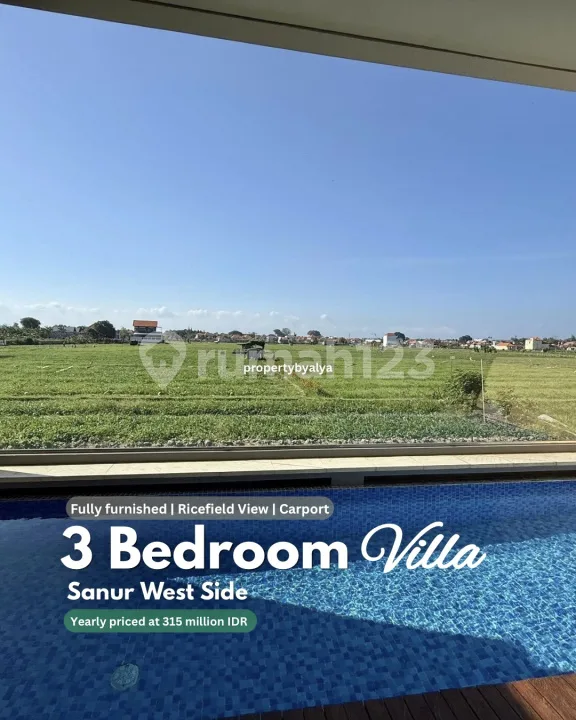 3 Bedroom Two Storey Villa With Rice Field View Sanur West Side Kutat Lestari - Image 1 of 4