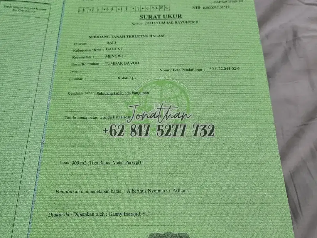 TANAH FREEHOLD ZONA KUNING DEKAT KAWASAN VILLA DI TIYING TUTUL TUMBAK BAYUH - LSKHE - Image 4 of 7