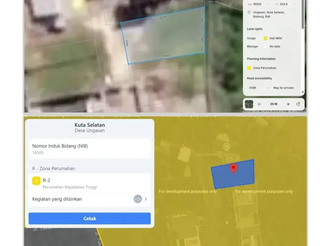 Dijual Tanah 224m2 di Lingkungan Villa Kompleks Ungasan Bali - Image 9 of 10