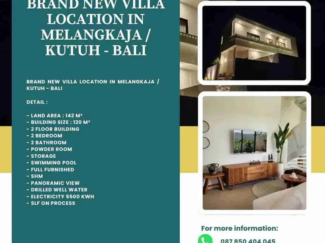 Brand New Villa Location in Melangkaja / Kutuh - Bali - Image 1 of 10