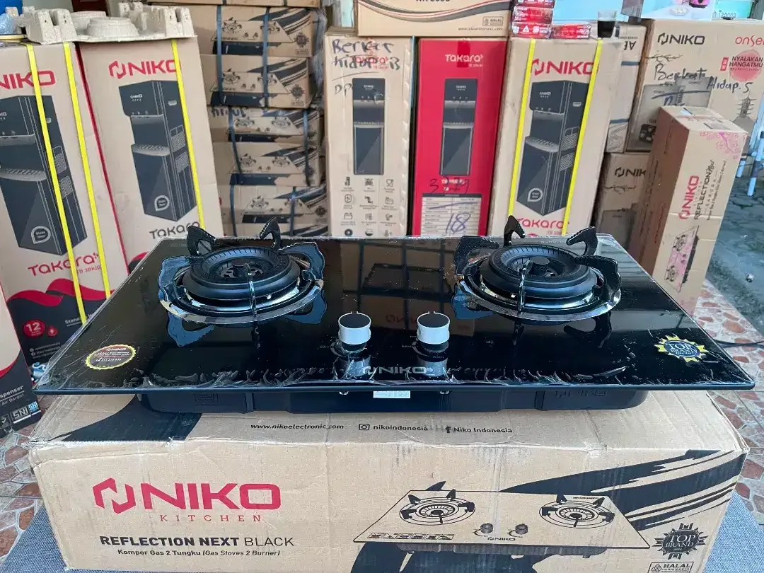 Niko next black kompor kaca 2 tunggku bisa tanam/duduk garansi resmi - Image 3 of 4