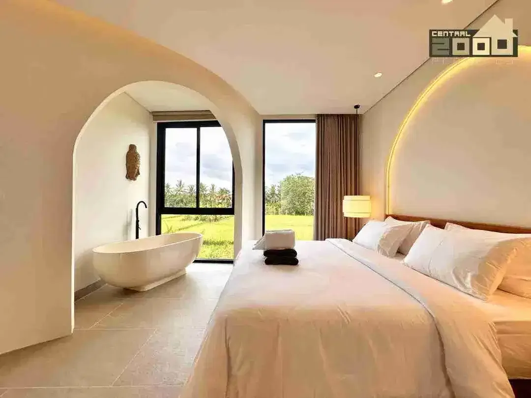 Freehold Modern Tropical Villa For Sale In Ubud With Greenzone Ricefield View - Image 5 of 10